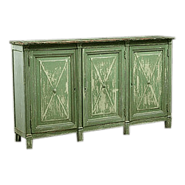 Buffet régional. Style Directoire. Bois peint en vert. 