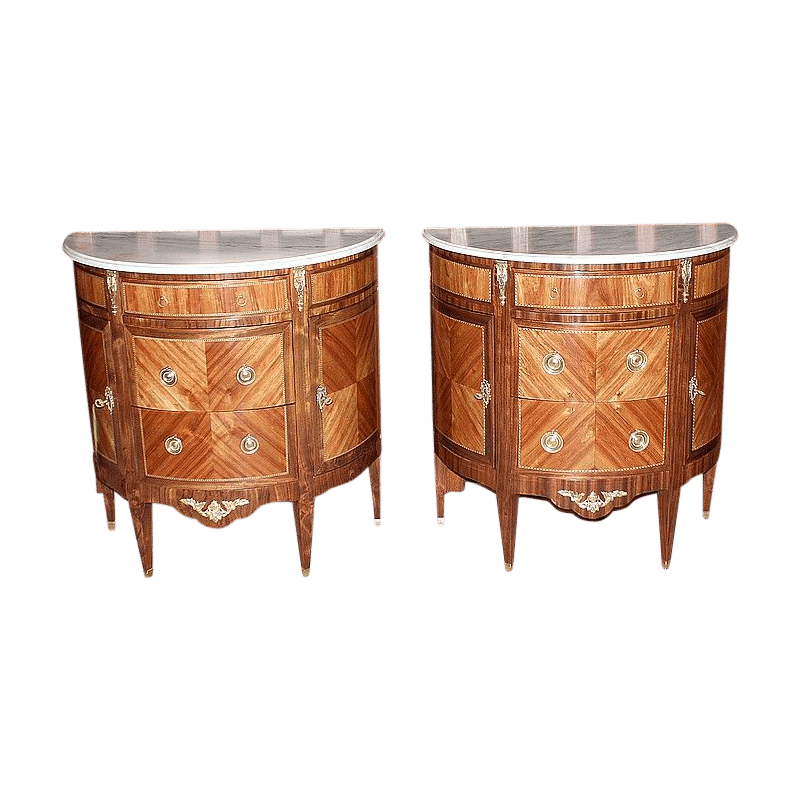 Commodes Louis XVI demi-lunes