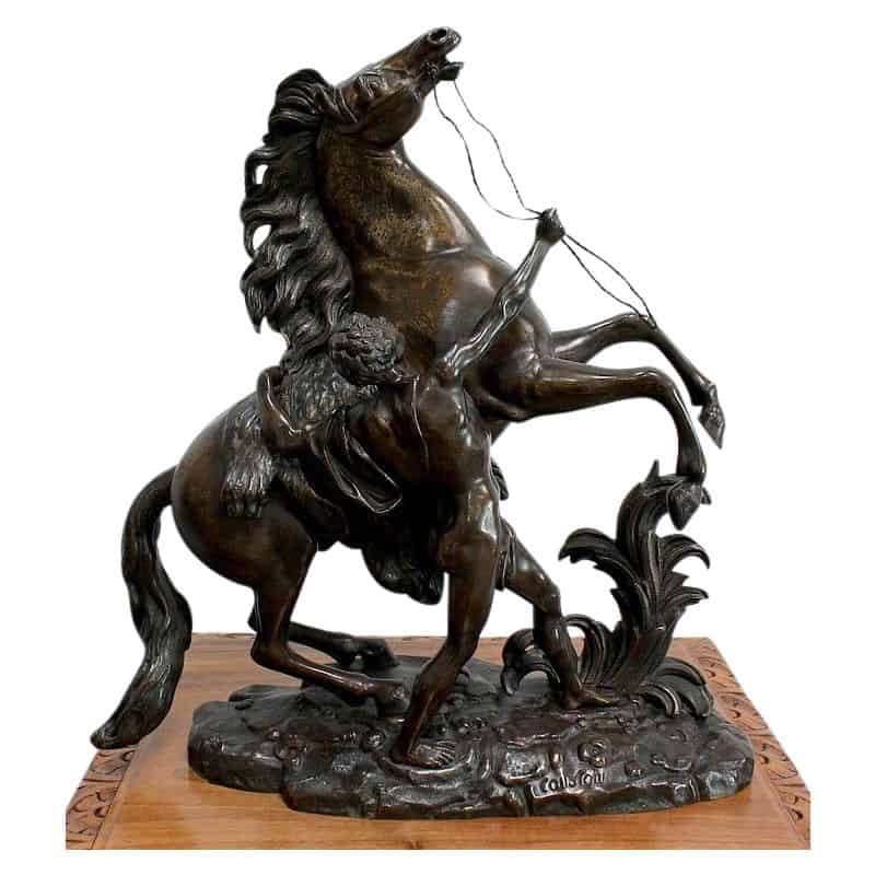 Bronze « Cheval de Marly et son Palefrenier », d’après G. Coustou