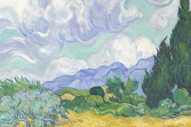 Champ de blé avec cyprès, Van Gogh
