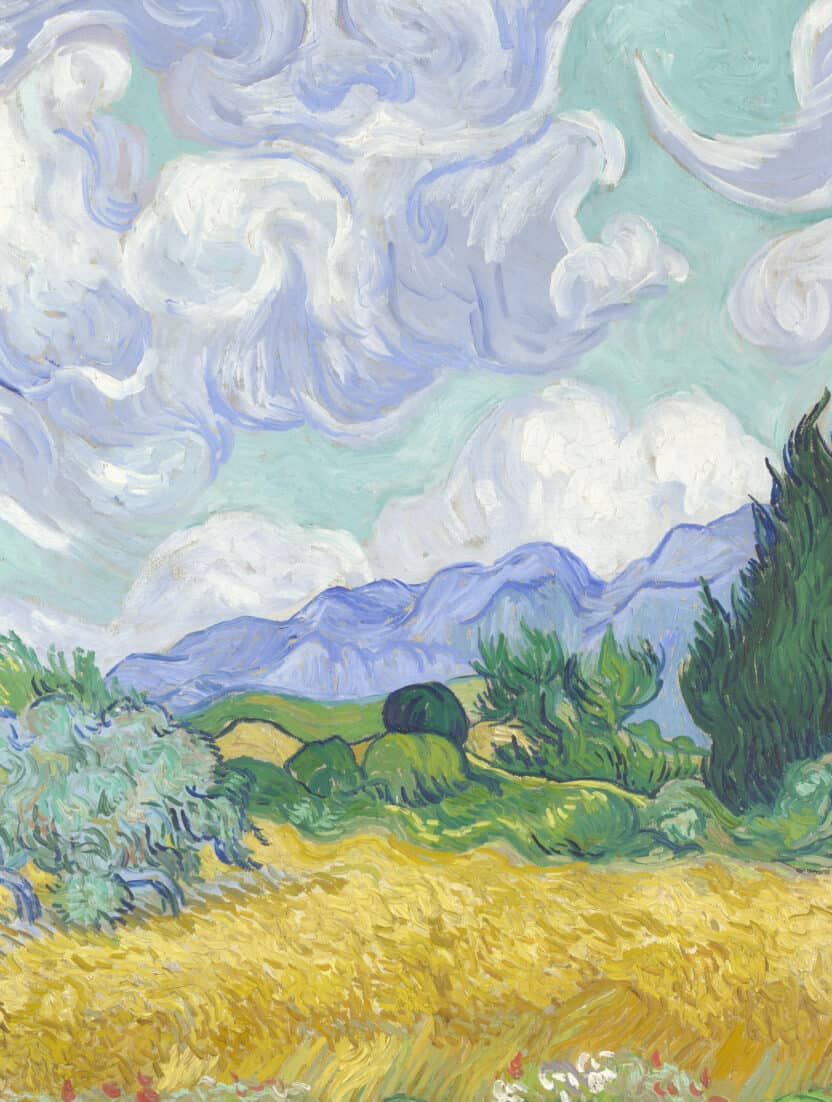 Champ de blé avec cyprès, Van Gogh