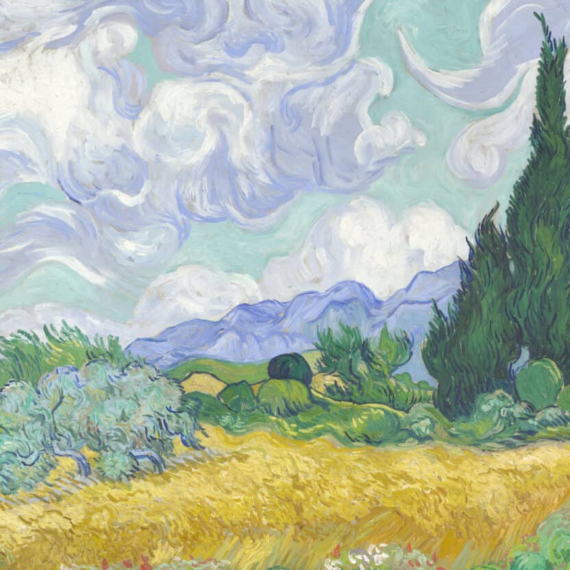 Champ de blé avec cyprès, Van Gogh