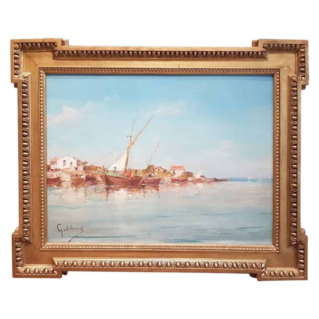 Émile Godchaux, paire d'huiles sur toile représentant les bords de la Méditerranée