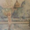 Vénus nue qui naît de la Seine, derrière elle s élève le Panthéon. Une ribambelle de colombes vole au dessus d elle.