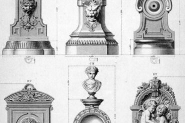 illustration de fontaines en fonte anciennes