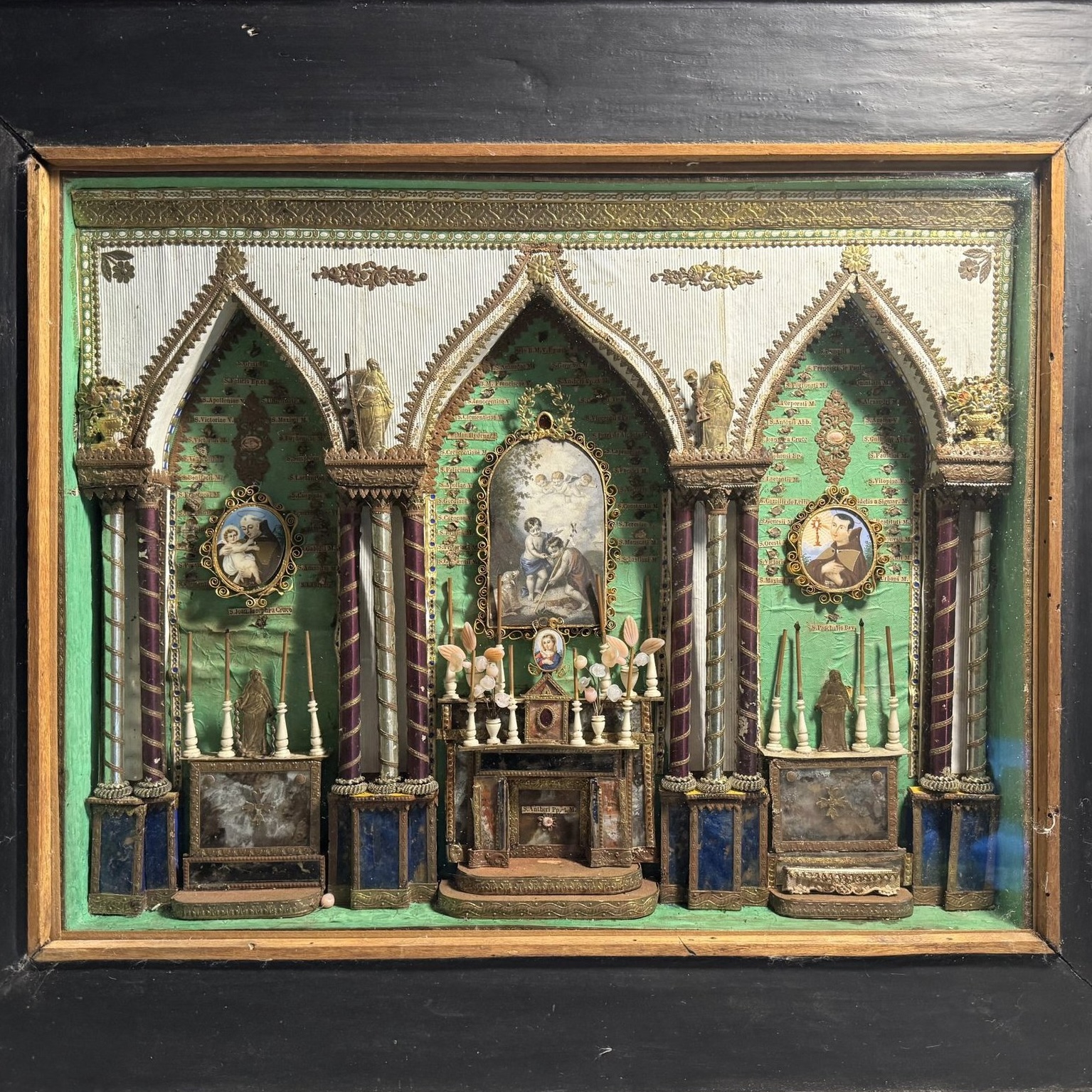 Grand Reliquaire En Trois Chapelles Avec 77 Reliques - XIXe