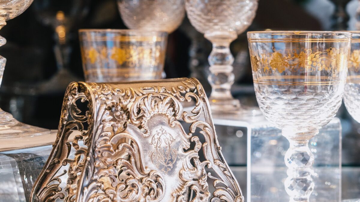 Paire De Chandeliers Art Nouveau – Assiette Argentée – Style Français – Déco Vintage