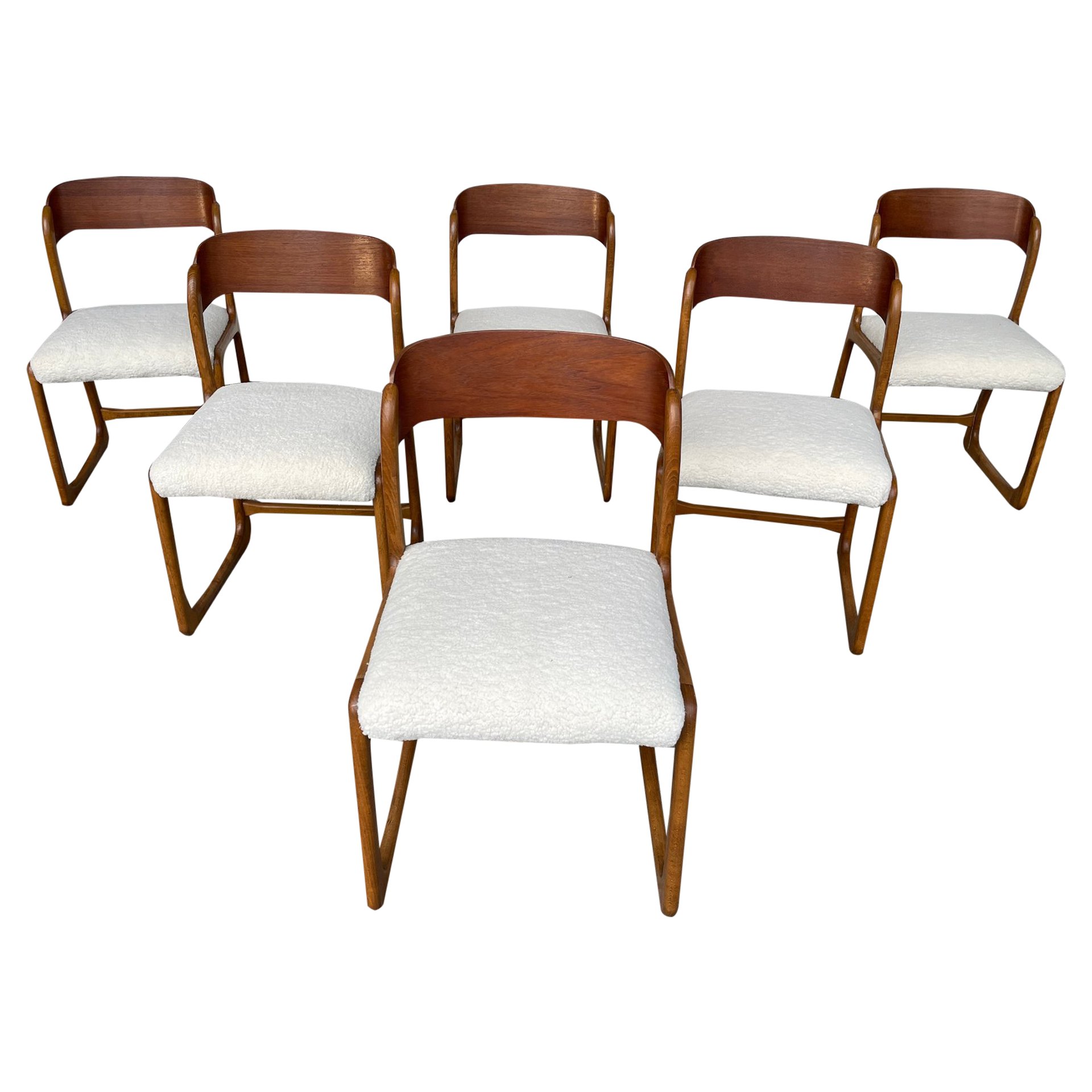 Lot De 6 Chaises Gondoles Style Années 70 - Marque Self Esprit Baumann - Occasion, Multicolore