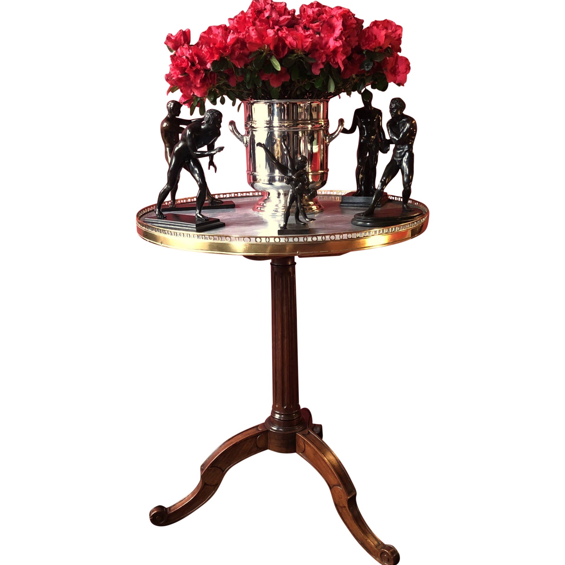 A Pair of Jacob Mahogany Circular Fluted Pedestals