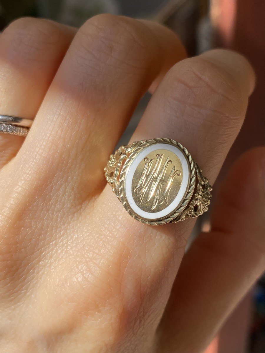 Bague Ancienne Or 14k Système – Taille 49 – Ref F977 – Occasion