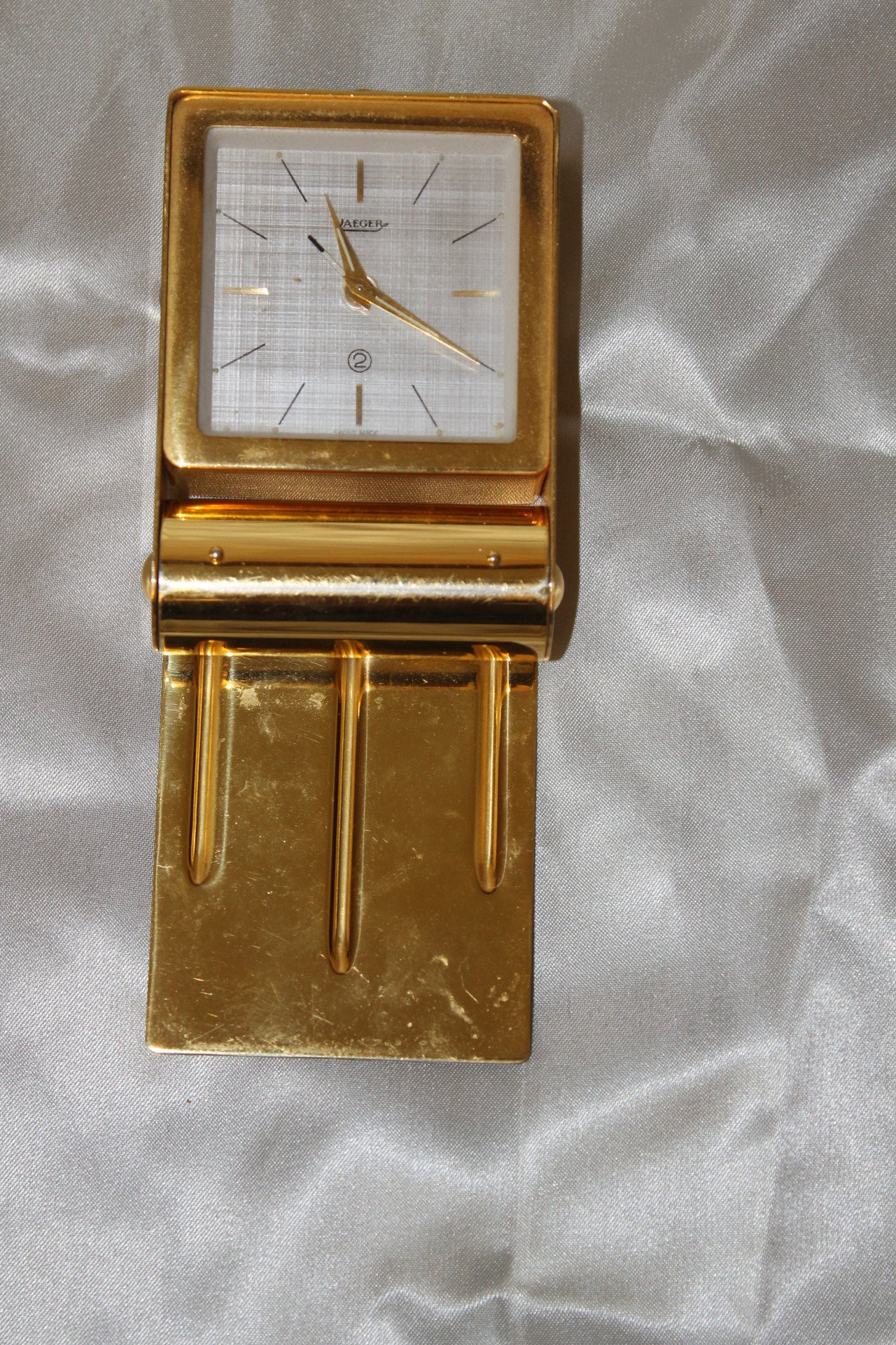 Jaeger 2-day travel alarm clock vintage Swiss m | Antikeo