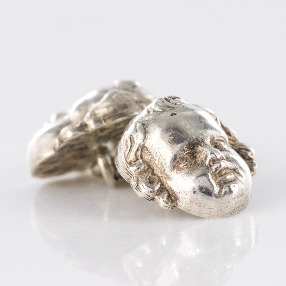 Paire de boutons de manchettes Les Ceintures en argent Hermès d'occasion