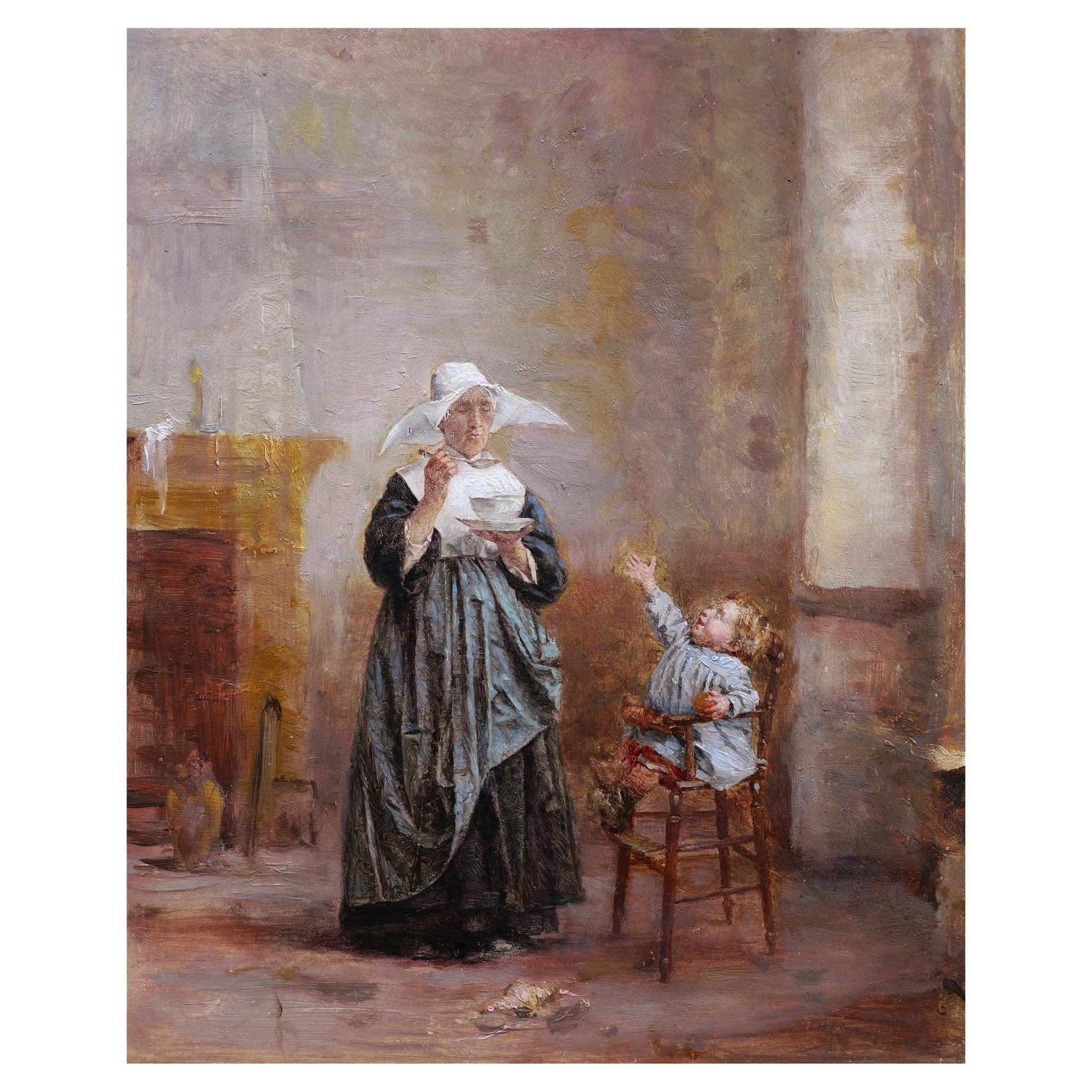 Tableau Toile Imprimé Giclée Jules Joseph Lefebvre - Art Cubiste Abstrait Bleu - Encadré