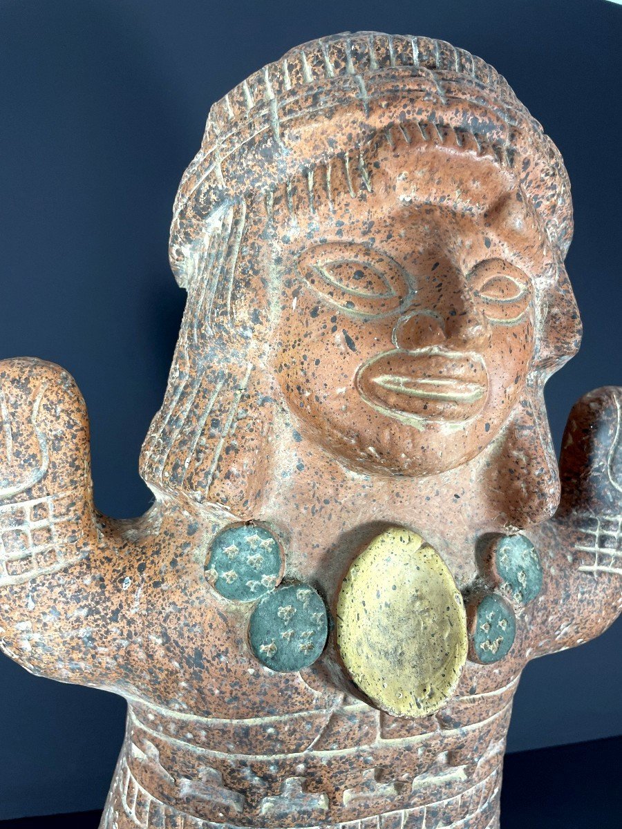 Statuette Terre Cuite Mexicaine - Style Précolombien - 12 Cm - Chien