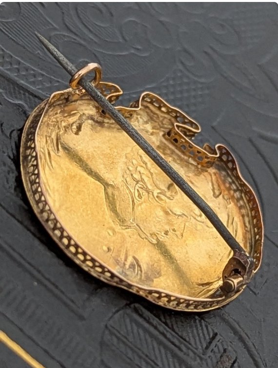 Broche Ancienne "L'Aiglon" (Napoléon II) En Métal Doré - Bijou Historique Vintage - Occasion