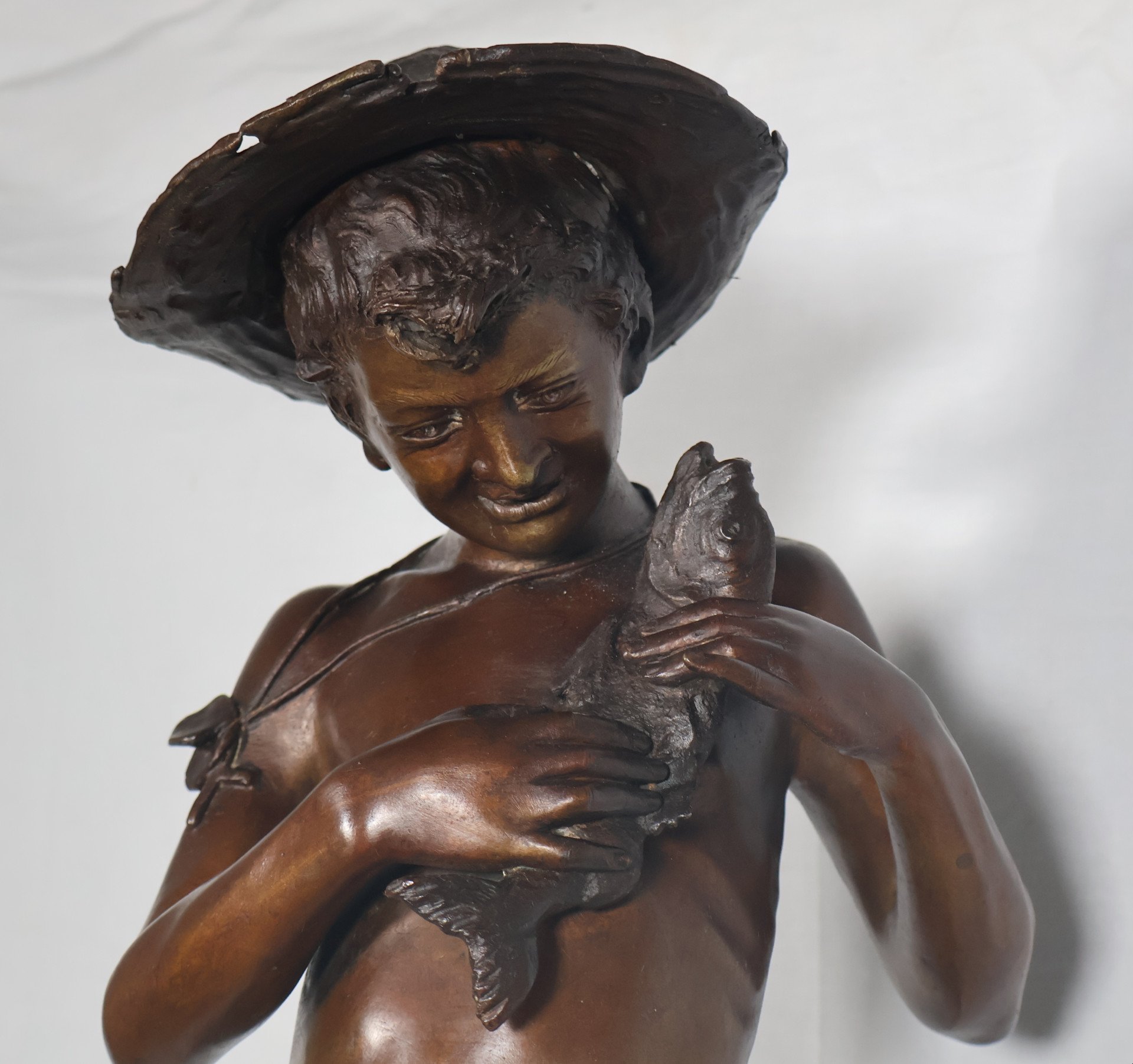 Bronze Jeune Pêcheur Napolitain Giovanni Varles | Antikeo