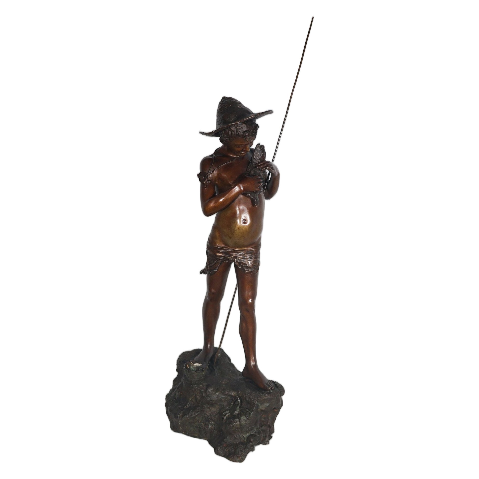 Bronze Jeune Pêcheur Napolitain Giovanni Varles | Antikeo