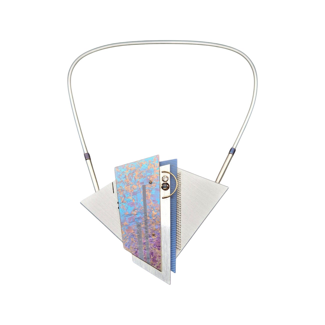 Collier Vintage Des Années 1970 - Design Moderniste En Métal