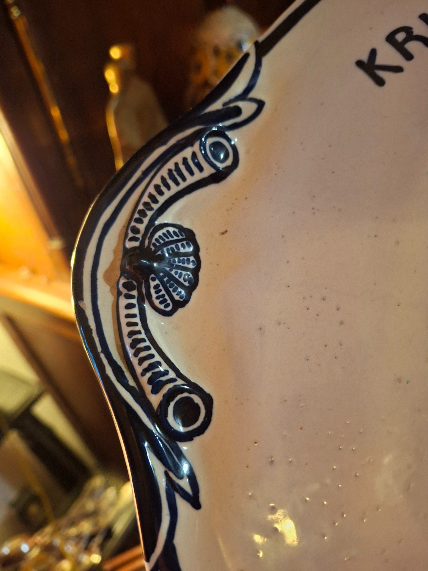 Rare Henriot Quimper Belle-Île-en-Mer Earthenware Dish from the Occupation