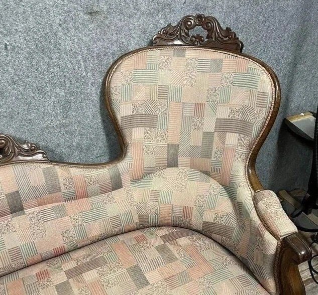Banquette Napoleon III crapeau XIX eme galbé 3 places - Ameublement