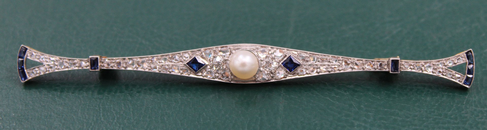 Broche Barrette En Argent Massif Art Déco Vers 1930 - Bijou Ancien Vintage - Occasion