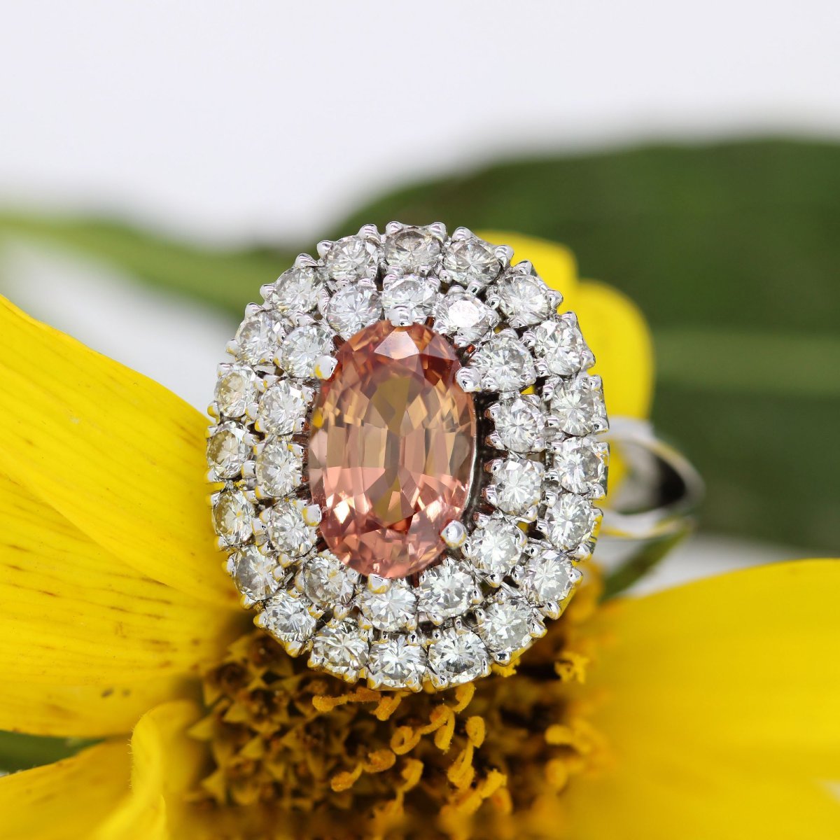 Bague En Argent Massif Avec Grenat Malaya Rose Et Iolite - Neuf Sans Emballage