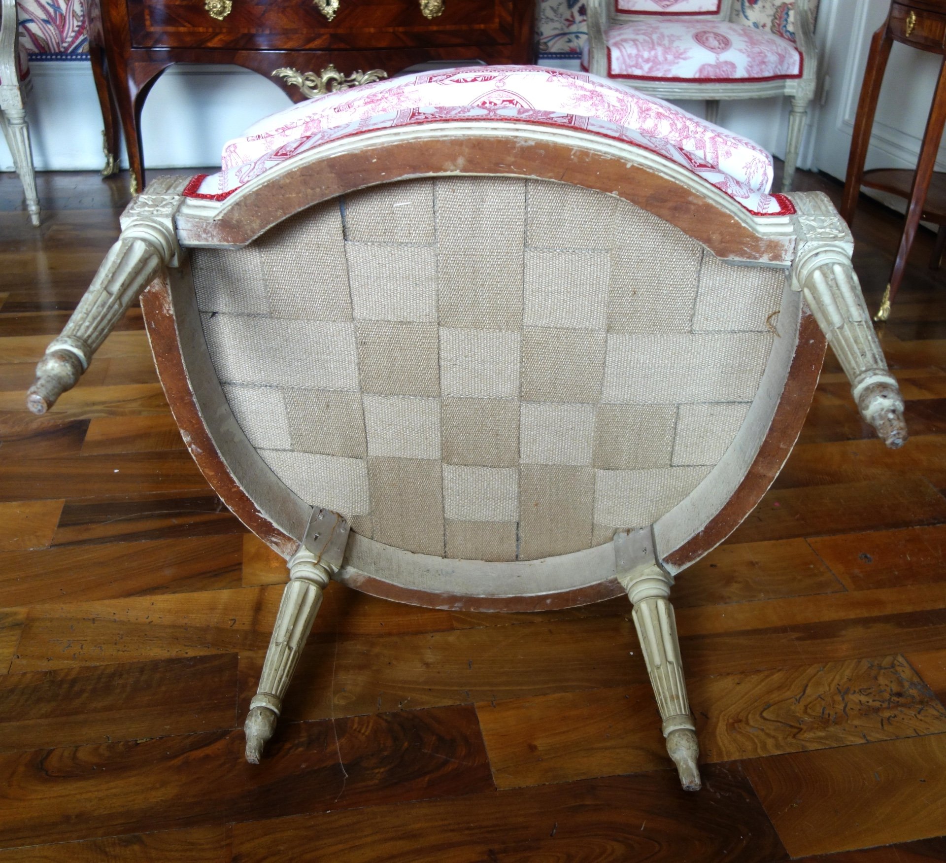 Fauteuil Bergère Toile De Jouy Shabby Chic – Reproduction Baroque