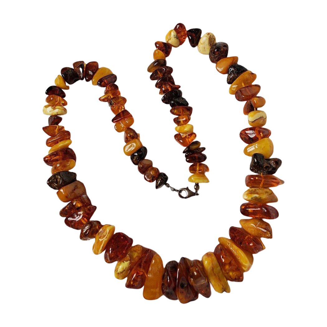 Collier Ancien En Ambre - Bijou Vintage, Occasion