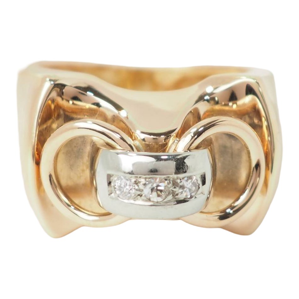 Dessus de courtepointe vintage double bague de mariage, vers les années
