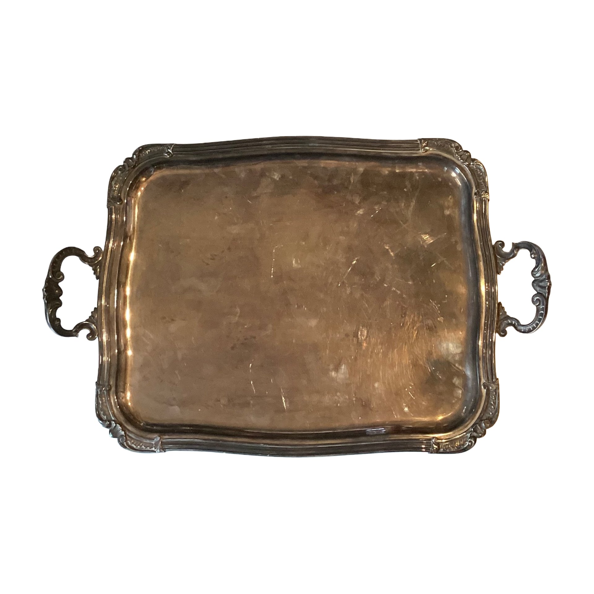 Plateau Vintage En Métal Argenté – Déco Intérieure Rétro Et Assiette Décorative
