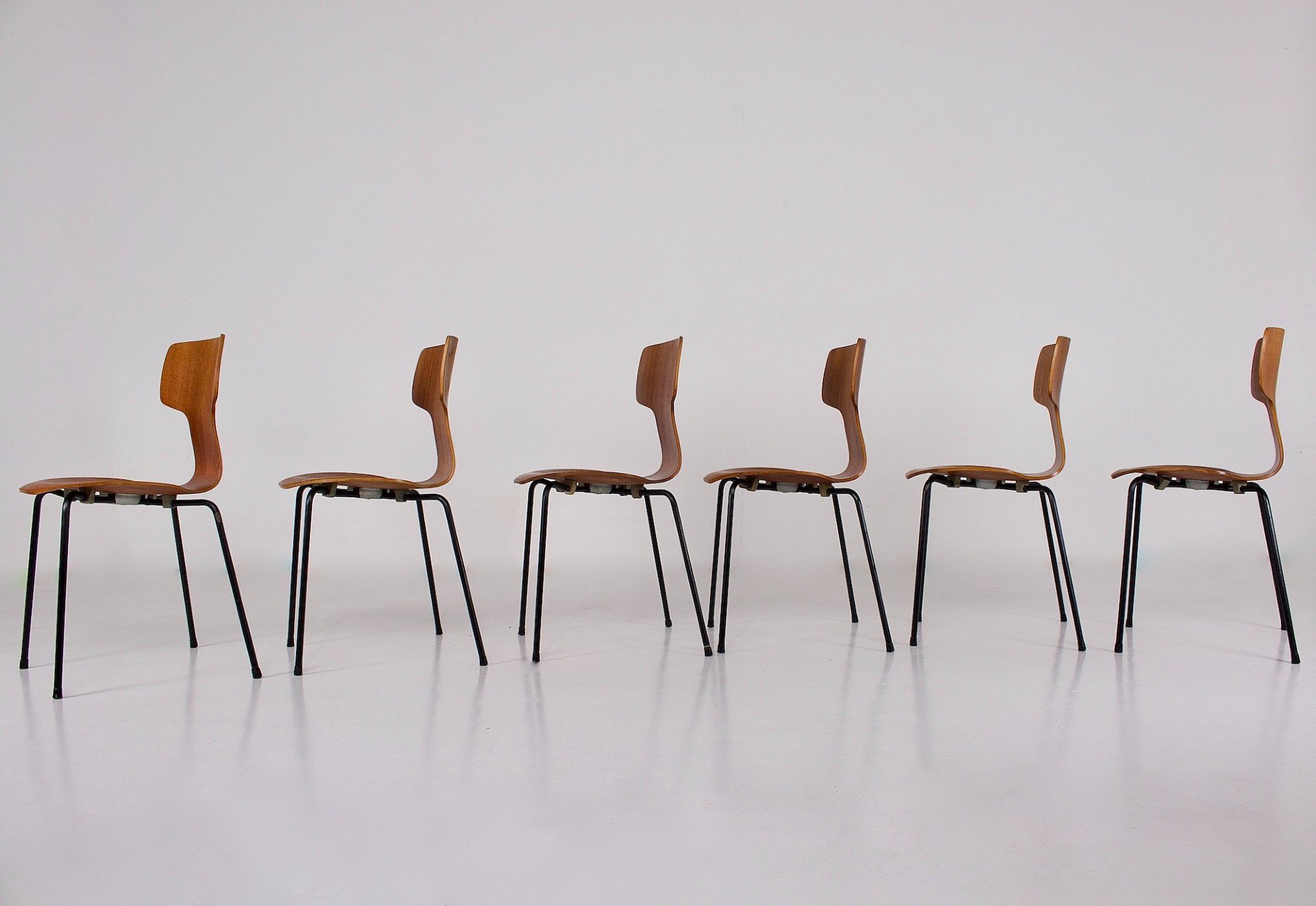 6 Hammer 3103 chairs by Arne Jacobsen for Fritz | Antikeo