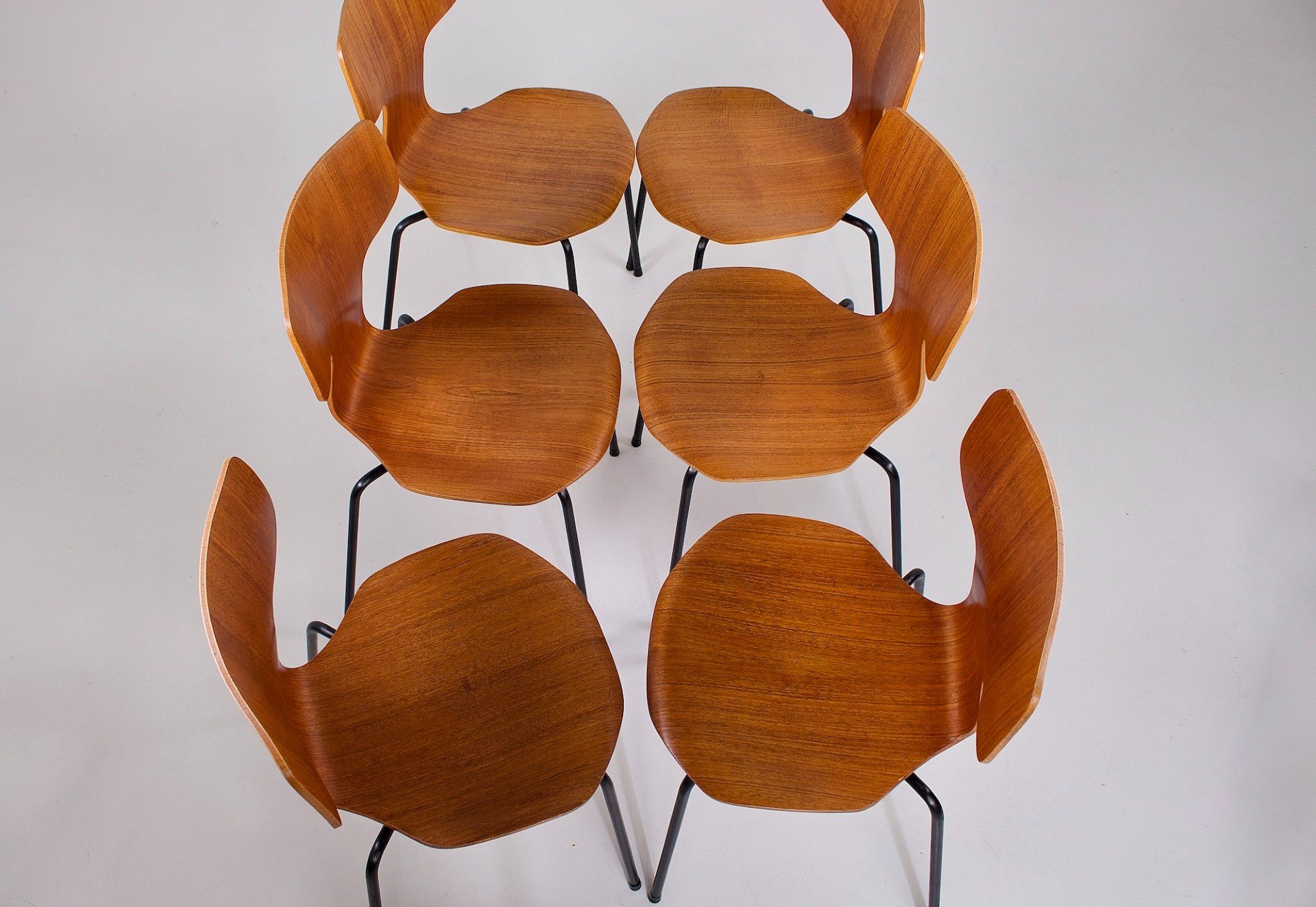 6 Hammer 3103 chairs by Arne Jacobsen for Fritz | Antikeo