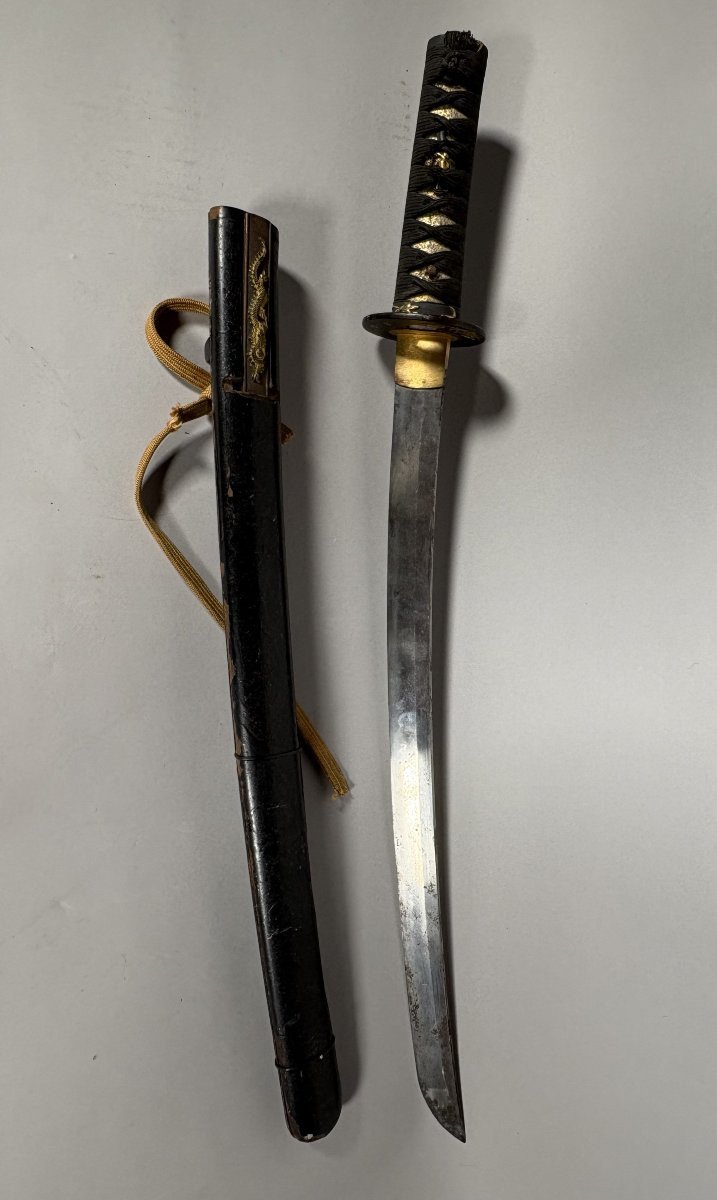 Ancien Wakizashi Japonais (Koshirae) Non Signé - Époque Inconnue - 17,79 Cm
