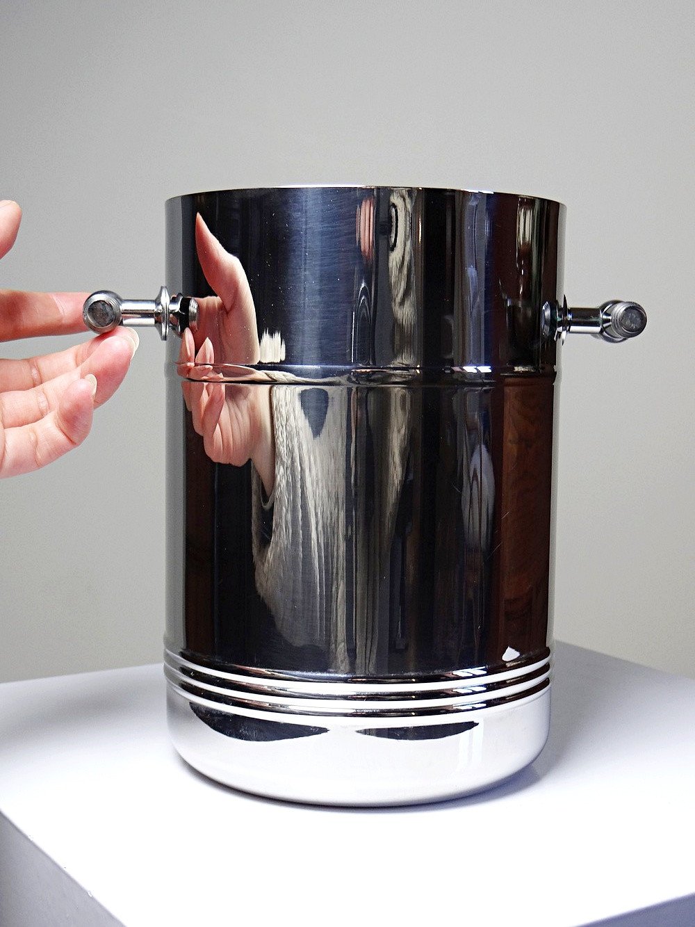 Seau à Champagne / Glace Jean Couzon - Inox Argenté, Avec Anse