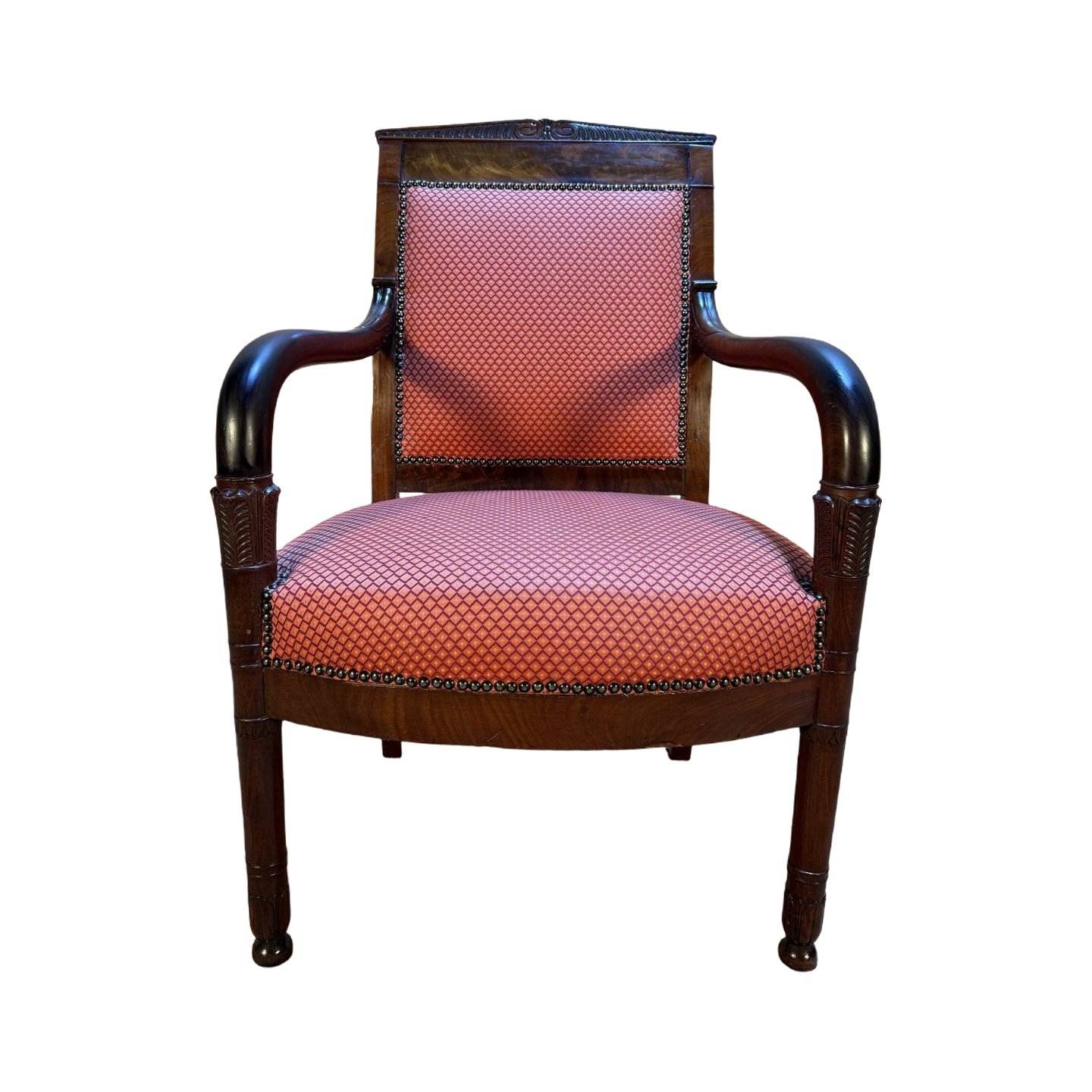 Paire de fauteuils Art-Déco acajou cuir