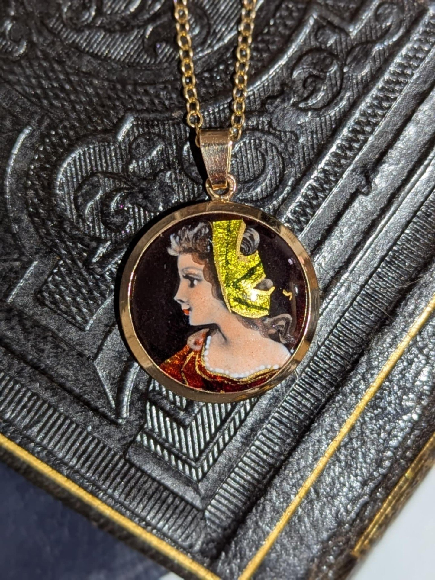 Pendentif Vintage Métal Années 50 Bijouterie Ancienne