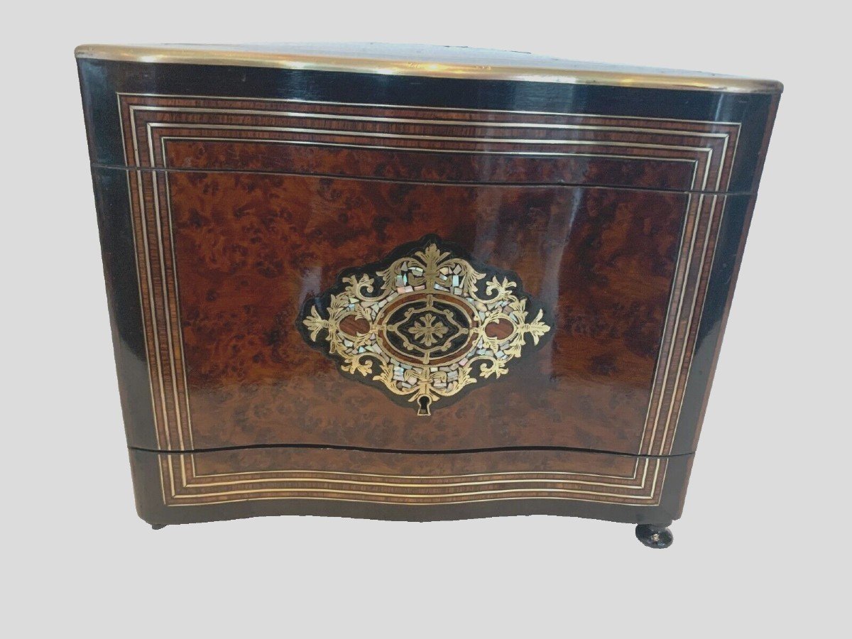 Cave à Liqueur Boulle - Coffret Napoléon III - Marqueterie XIXe - Pièce Unique