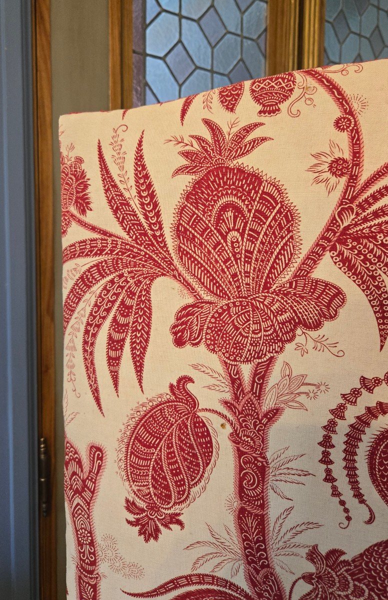 Grand Panneau En Tissu Rouge – XIXème Siècle (1800-1849) – Coton Fait Main