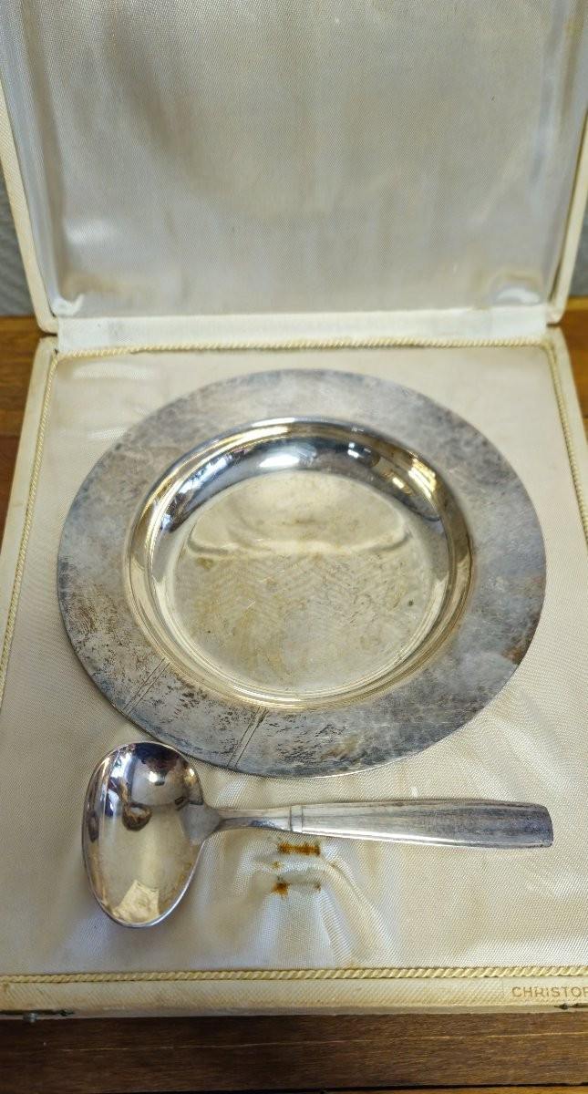 12 Cuillères à Soupe Christofle Modèle Boréal – Métal Argenté, Très Bon état