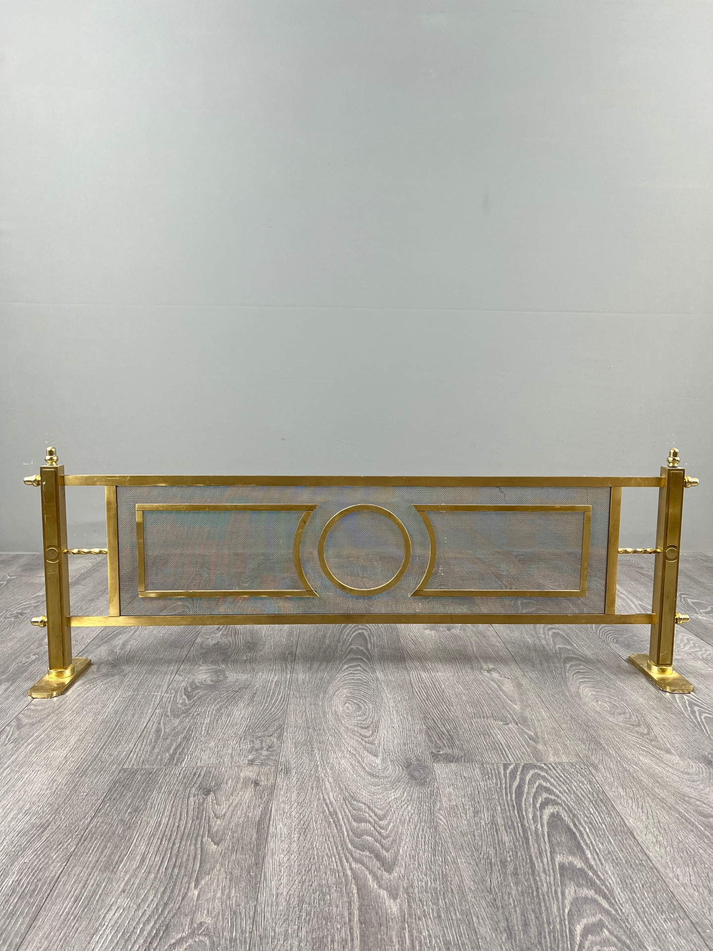 No - 454 - Ensemble de cheminée en laiton poli ,époque 19 ème complet