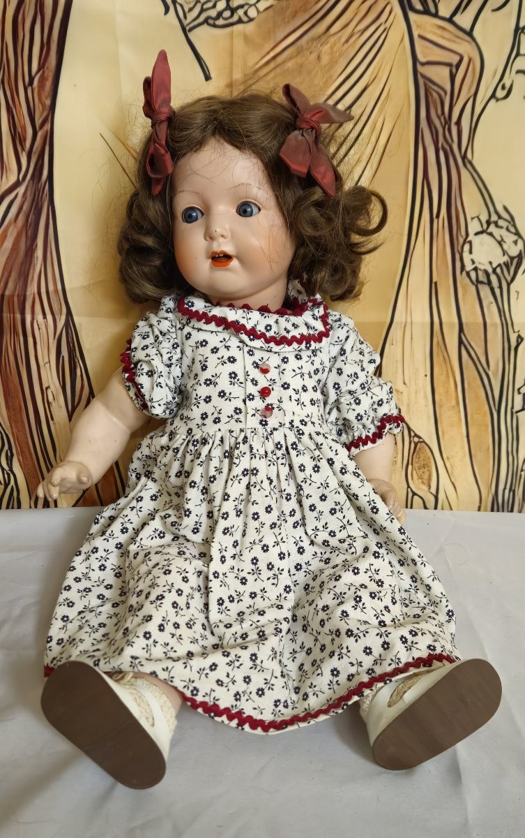 Poupée ancienne à identifier 1900-1920, Tête porcelaine, yeux dormeurs