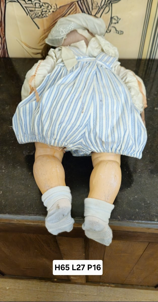 Poupées - Poupée ancienne Demi figurine en porcelaine Germany Half doll femme à l'éventail