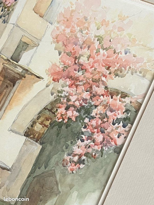 Watercolor signed F. Neri – Flowery Italian Cou | Antikeo