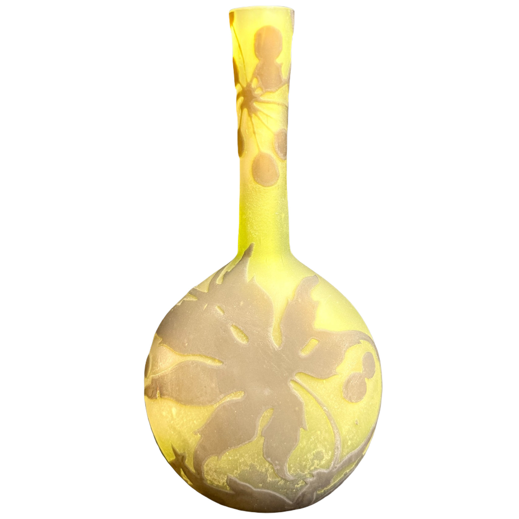 Emile Gallé: Beautiful single-flower vase - Col | Antikeo