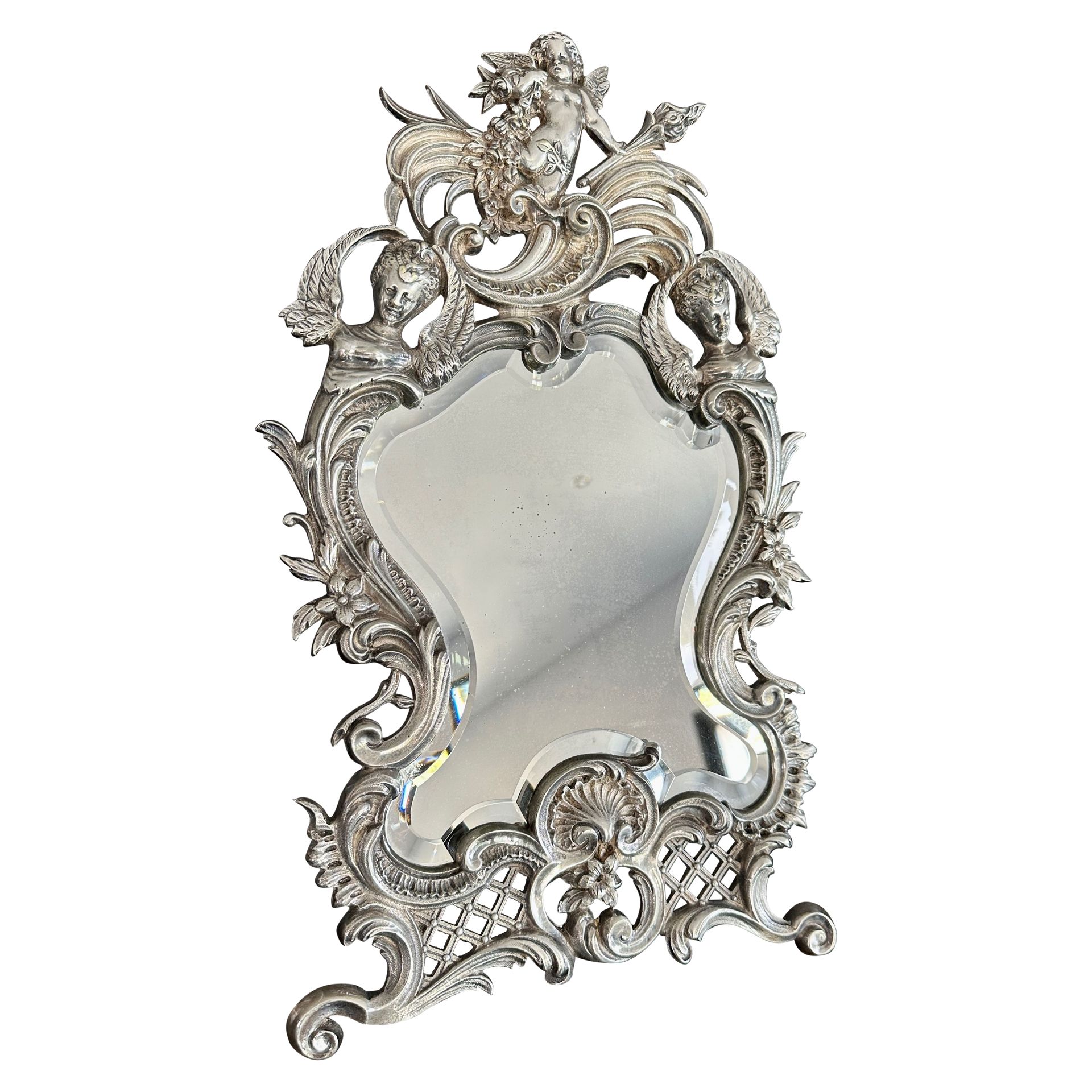 Miroir de table en argent - XIXe siècle - N.76055