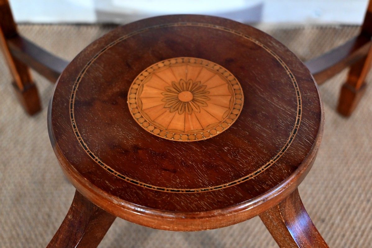 Tabouret de piano vintage en acajou, 1910