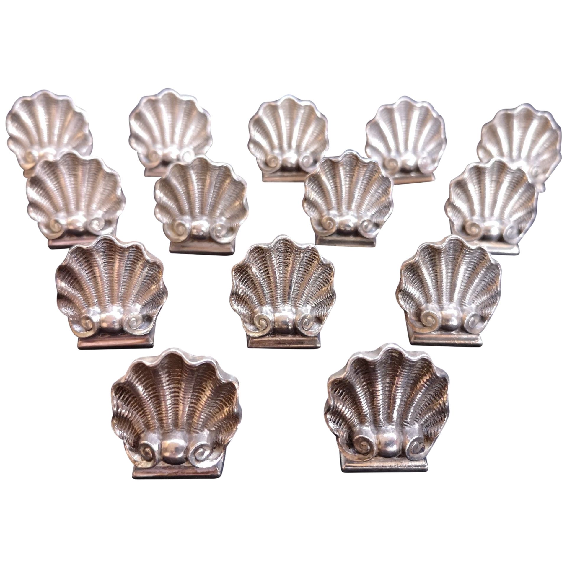 未使用　Christofle Coquillages 14 silver-plated name badges Christofle France  | Antikeo