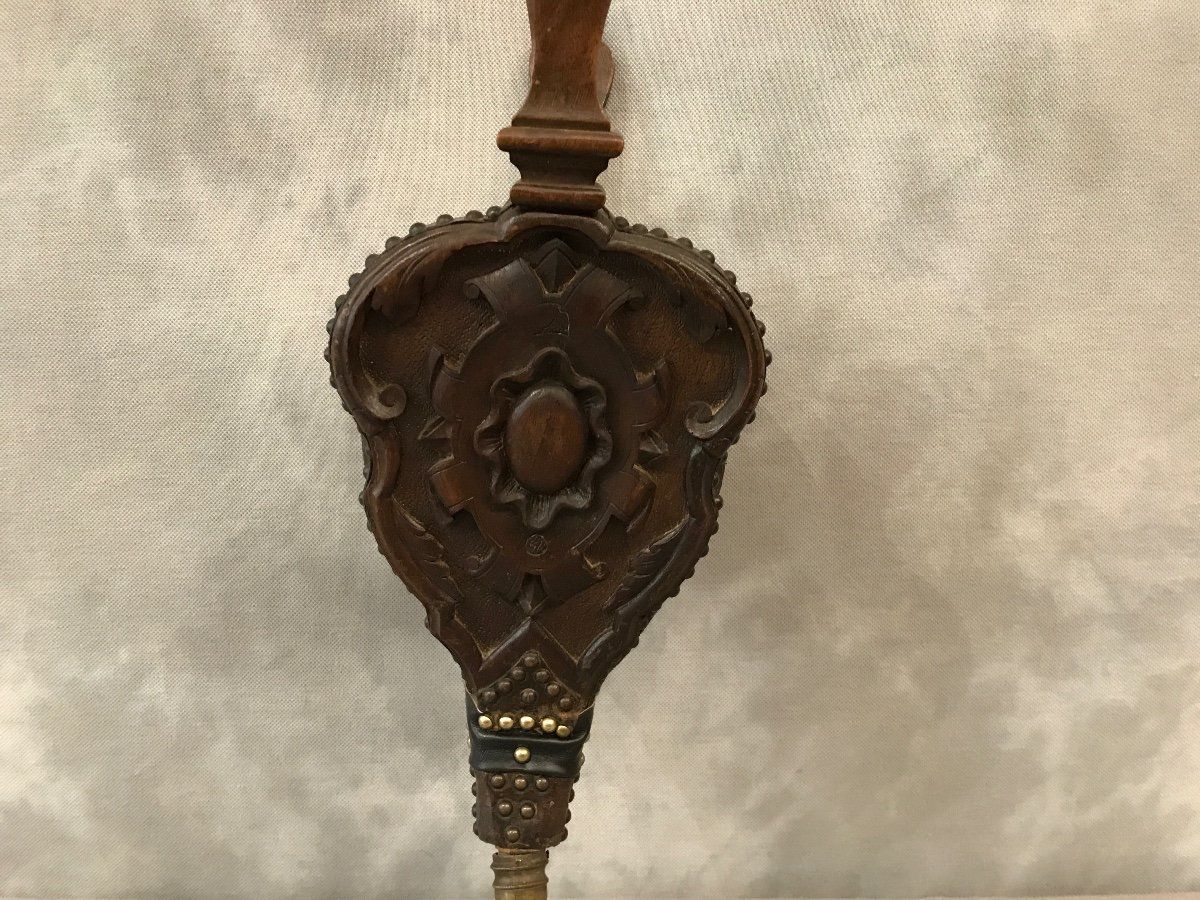 Soufflet De Cheminee En Bois Peint d'époque 18ème - chenets, accessoires de  cheminée - Bozaart