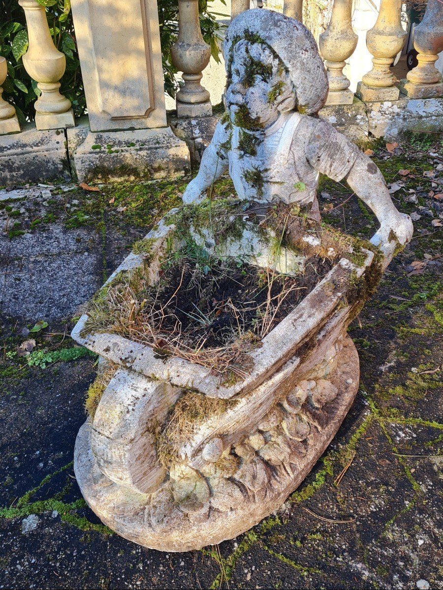 Statue de jardinière murale Art Nouveau  Pierre reconstituée béton  décoration extérieure de jardin : : Jardin