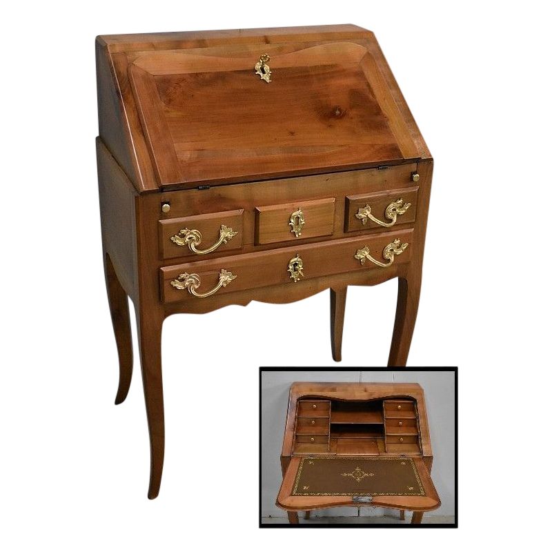 Petit Bureau informatique Elise en Merisier de style Louis